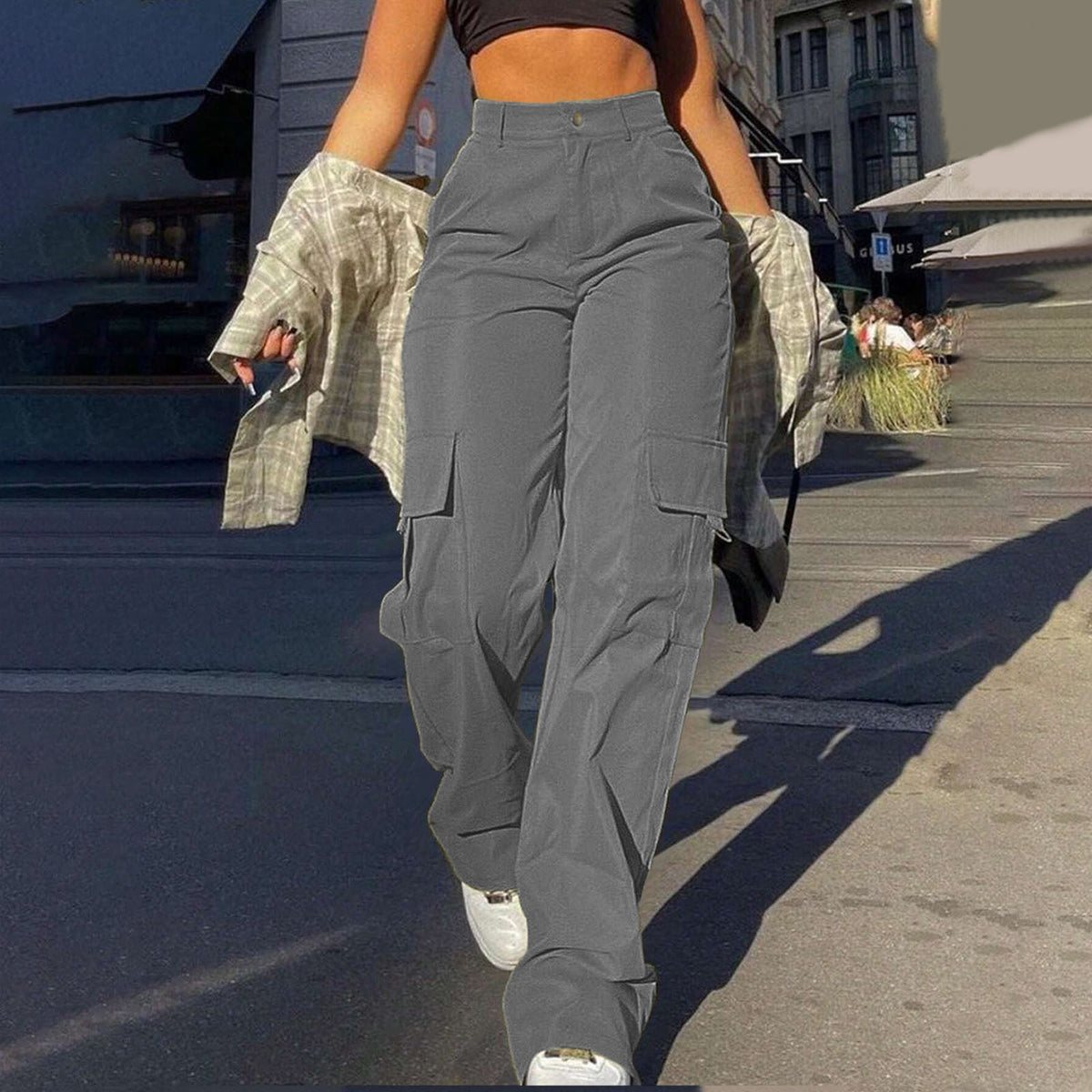 Women's Baggy Cargo Pants High Waisted Y2K Streetwear