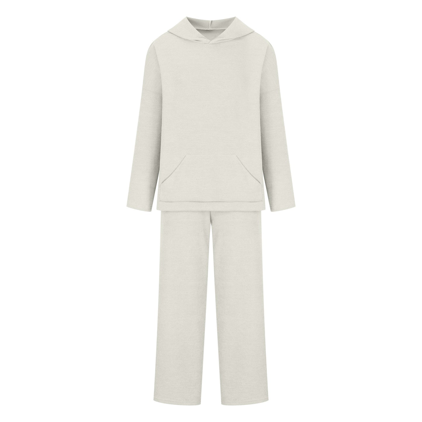 Women's Ribbed Hoodie Lounge Pants Two Piece Set