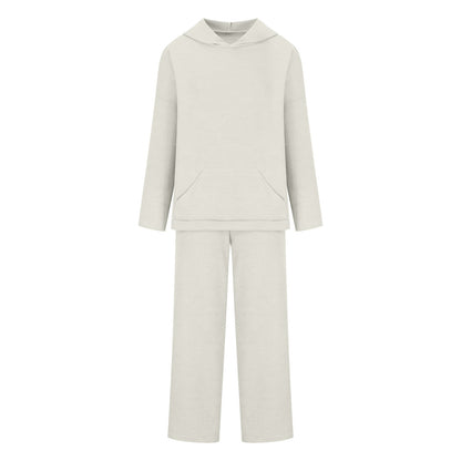 Women's Ribbed Hoodie Lounge Pants Two Piece Set