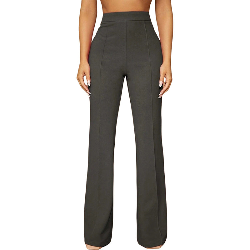 High Waist Straight Leg Pants | Women's Work Trousers