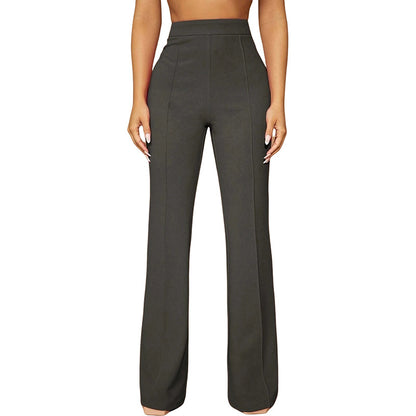 High Waist Straight Leg Pants | Women's Work Trousers