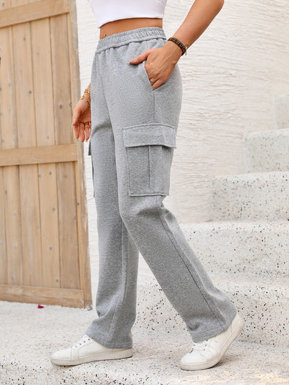 Women's High-Waisted Cargo Joggers – Loose Fit, Multi-Pocket Pants