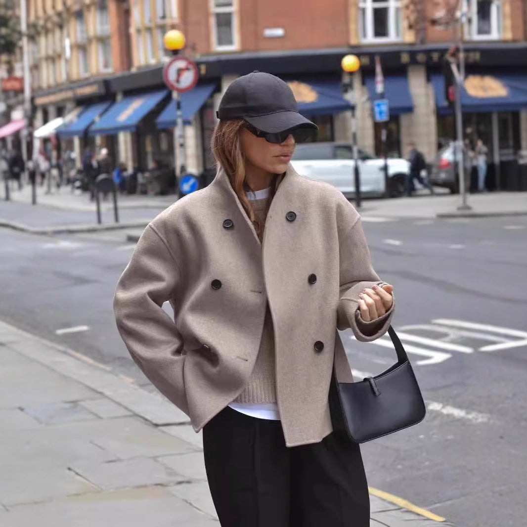 Women's Oversized Double Breasted Wool Cashmere Coat