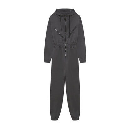 Women Hooded Zip Up Jumpsuit Long Sleeve Loungewear