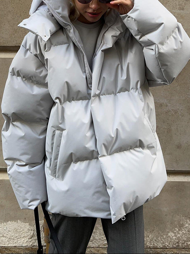 Women's Oversized Cropped Puffer Jacket Thick Winter Coat