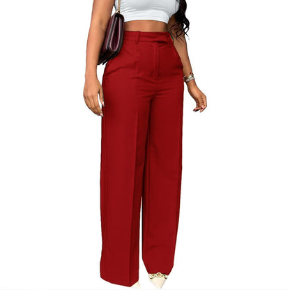 Women's High Waisted Straight Leg Dress Pants