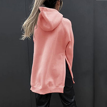 Women's Oversized Fleece Hoodie Tunic Pocket Pullover