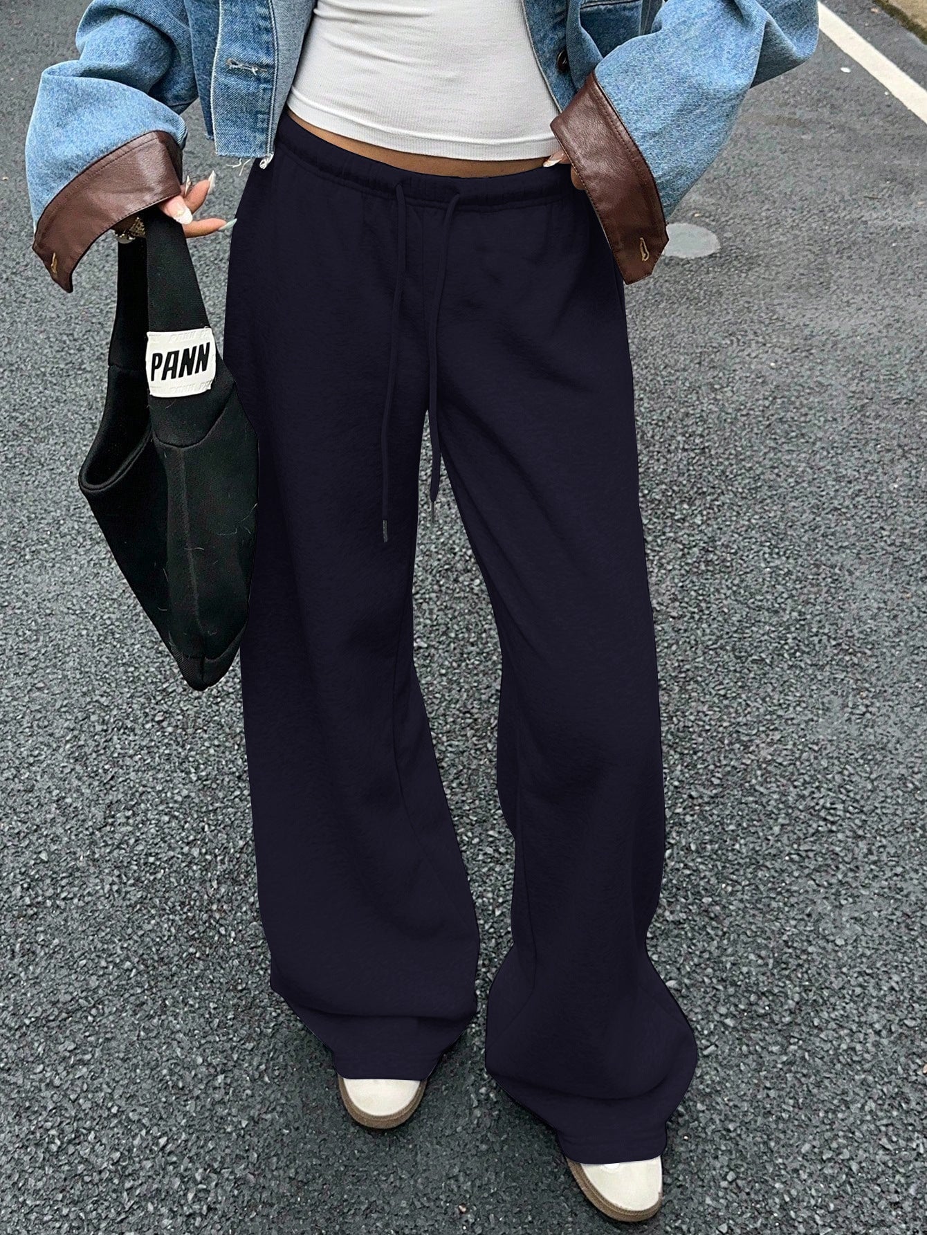 Women Y2K Low Rise Baggy Wide Leg Sweatpants