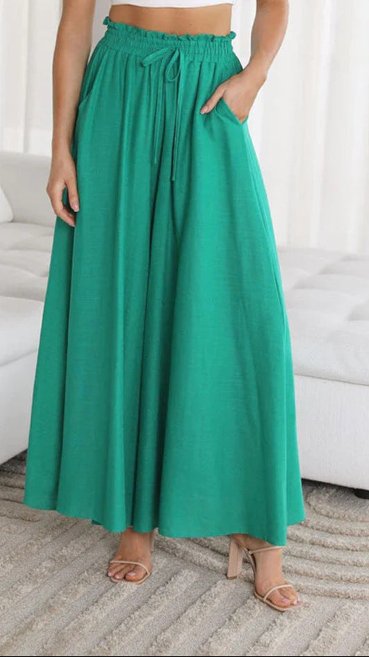 Women's High Waist Palazzo Pants Wide Leg Casual Summer