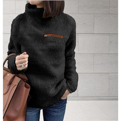 Women's Sherpa Fleece Quarter Zip Pullover Winter Top