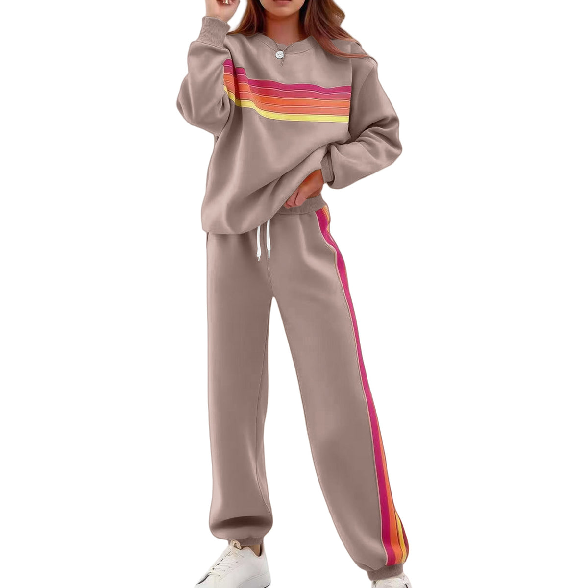 Women's Colorblock Sweatsuit Two Piece Lounge Set