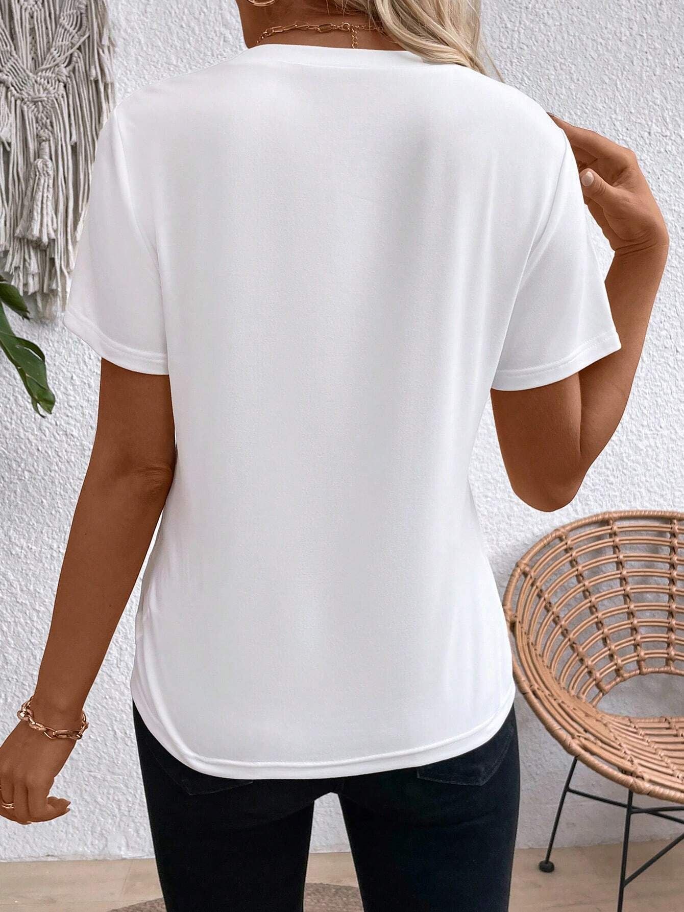 Women's Crew Neck Short Sleeve Top – Casual Summer T-Shirt