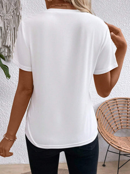 Women's Crew Neck Short Sleeve Top – Casual Summer T-Shirt