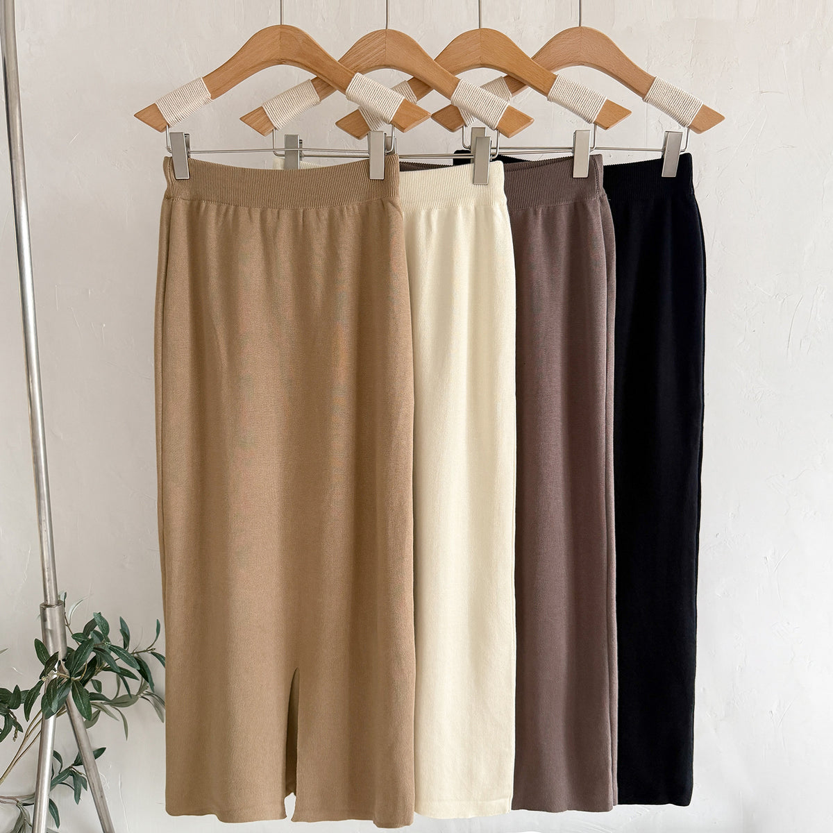 Striped Sweater & Midi Skirt Knit Matching Set