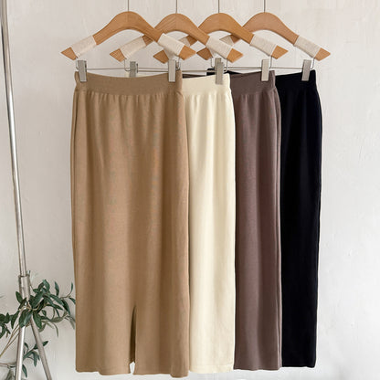 Striped Sweater & Midi Skirt Knit Matching Set