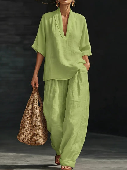 Women's Casual Summer Two Piece Set Loose Fit Pants