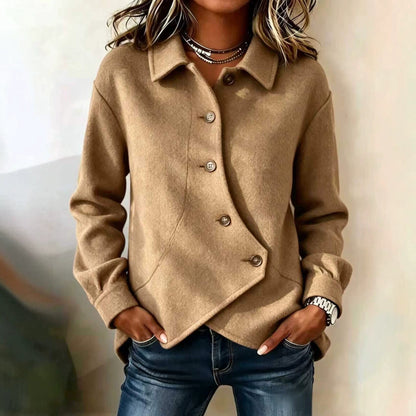 Women's Asymmetrical Button Front Shacket