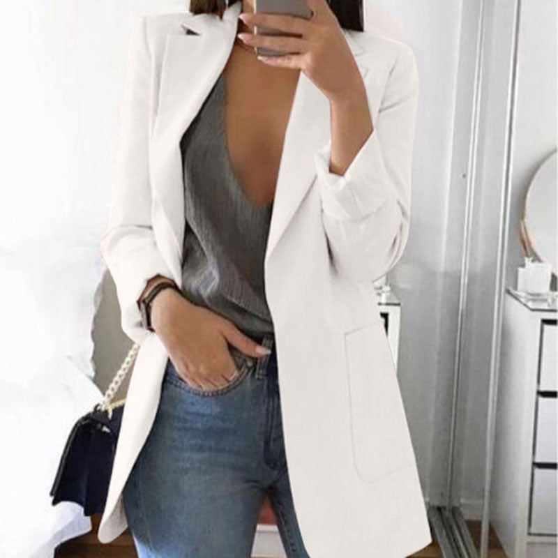 Womens Casual Blazer Long Sleeve Open Front Jacket