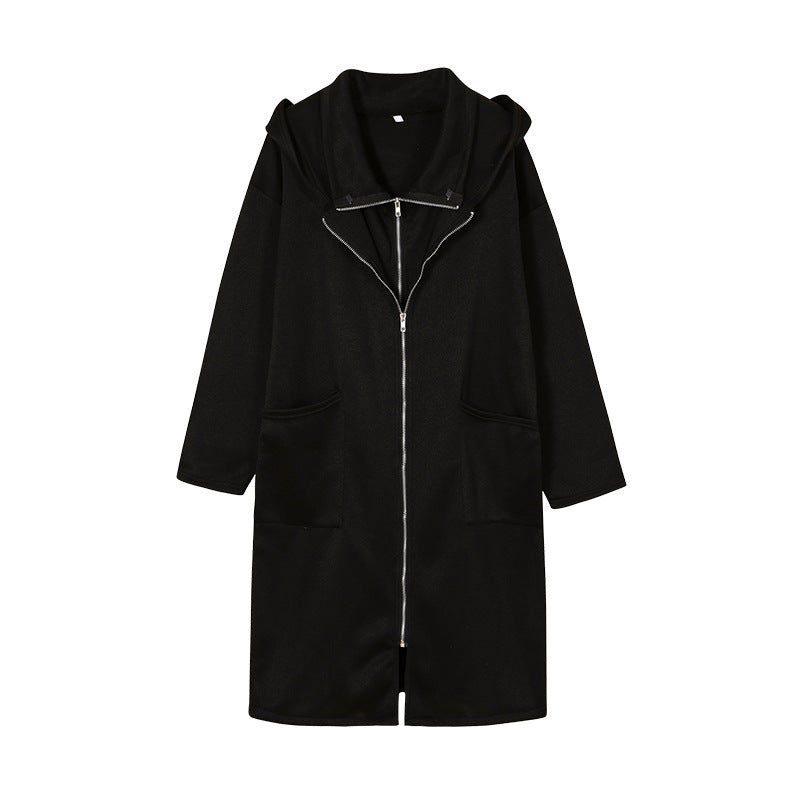 Women's Oversized Zip Hoodie Jacket Long Sleeve Pockets