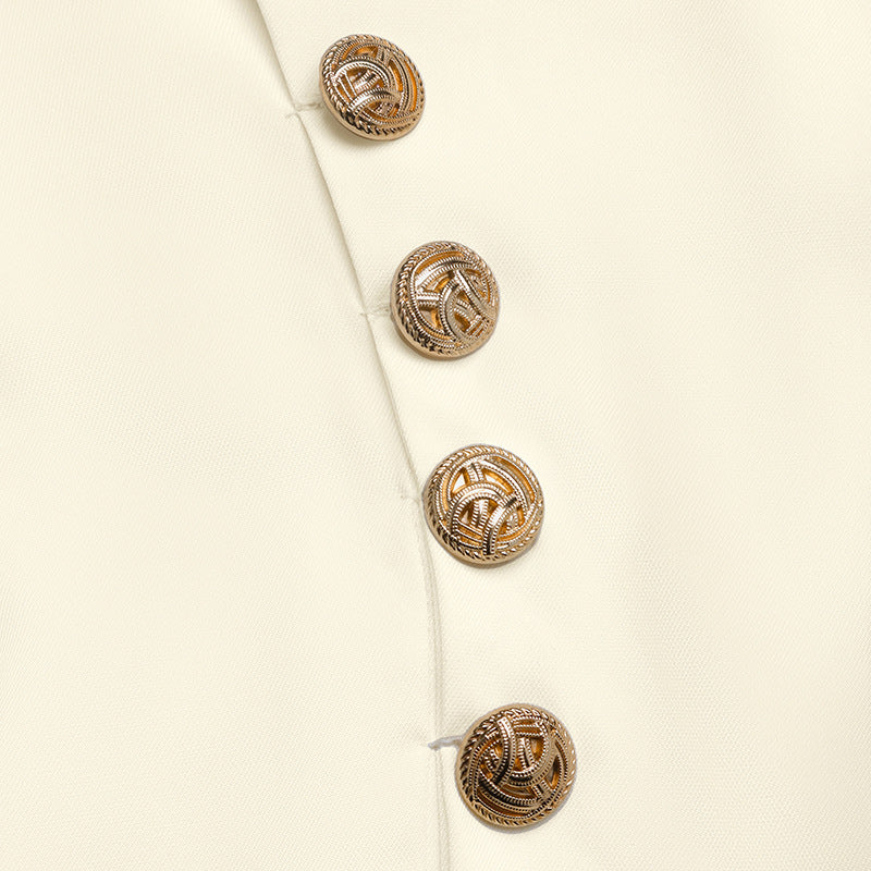 Strapless Button Detail Top and Wide Leg Pants Set