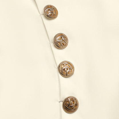 Strapless Button Detail Top and Wide Leg Pants Set