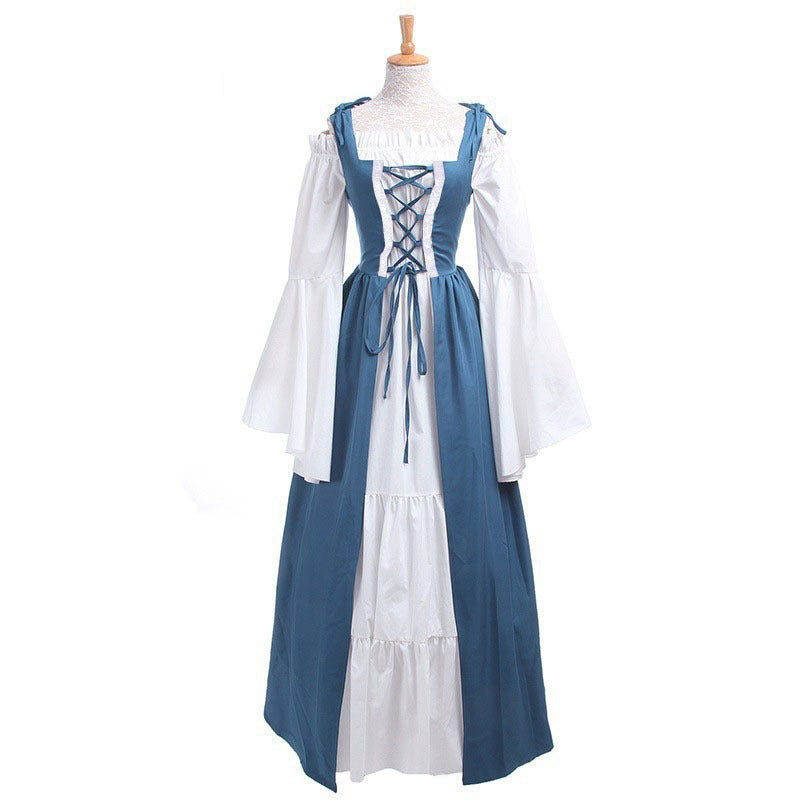 Renaissance Medieval Corset Dress Women Halloween Costume