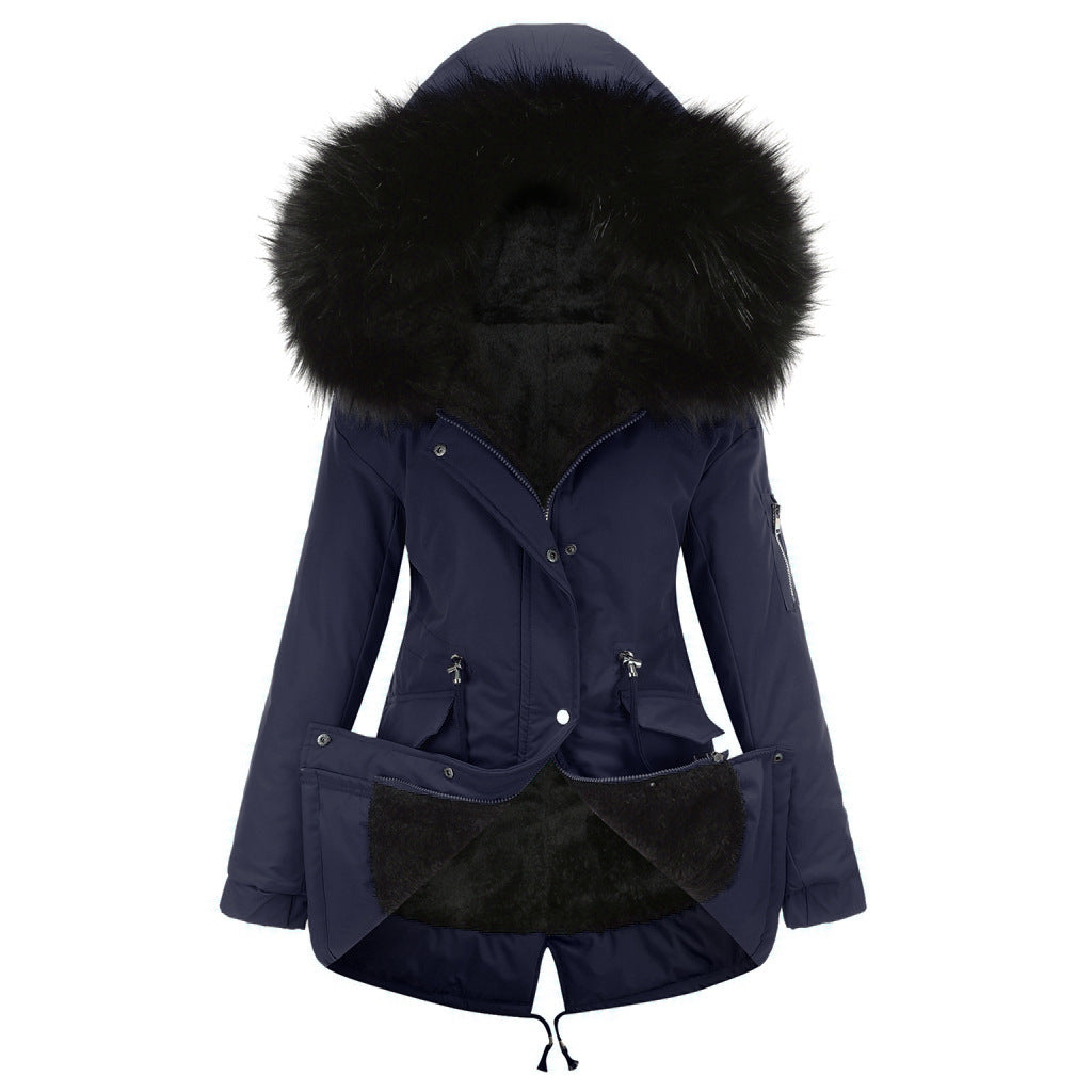 Women's Faux Fur Hooded Parka Thick Fleece Lined Coat