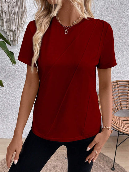 Women's Crew Neck Short Sleeve Top – Casual Summer T-Shirt