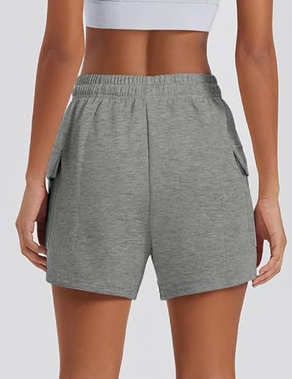 Women's High-Waisted Drawstring Cargo Shorts – Casual Summer Shorts