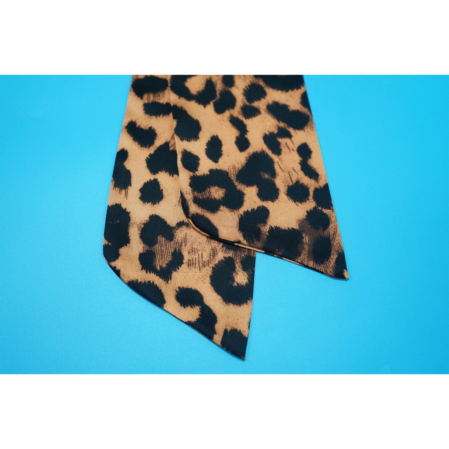 Leopard Print Tie Neck Blouse & Wide Leg Pants Set