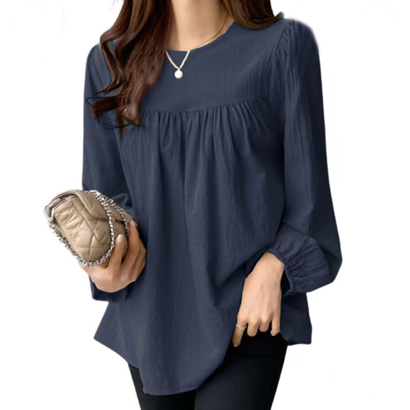 Oversized Linen Blend Boho Blouse Casual Tunic Top