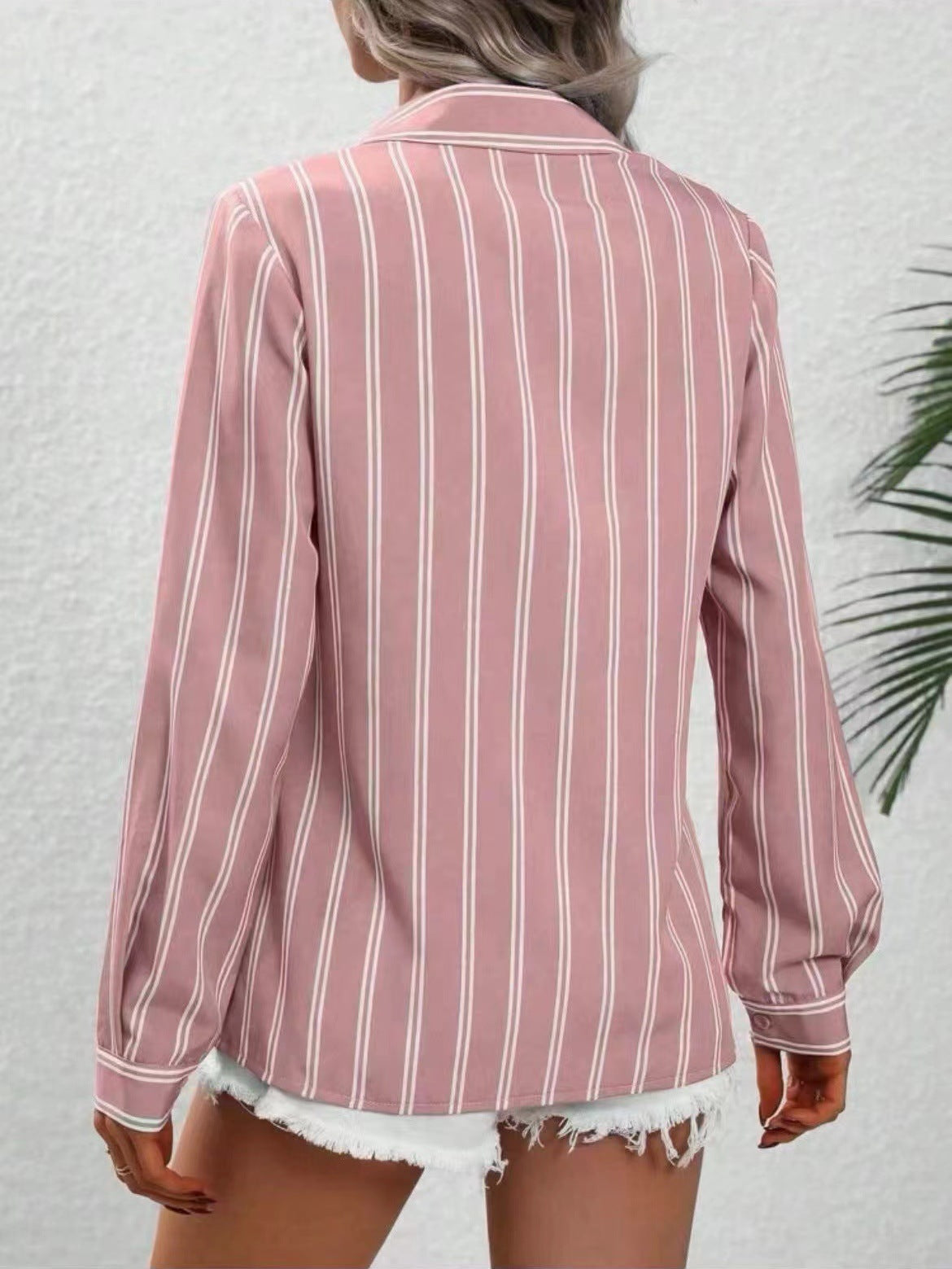 Women's Striped Long Sleeve Business Casual Shirt