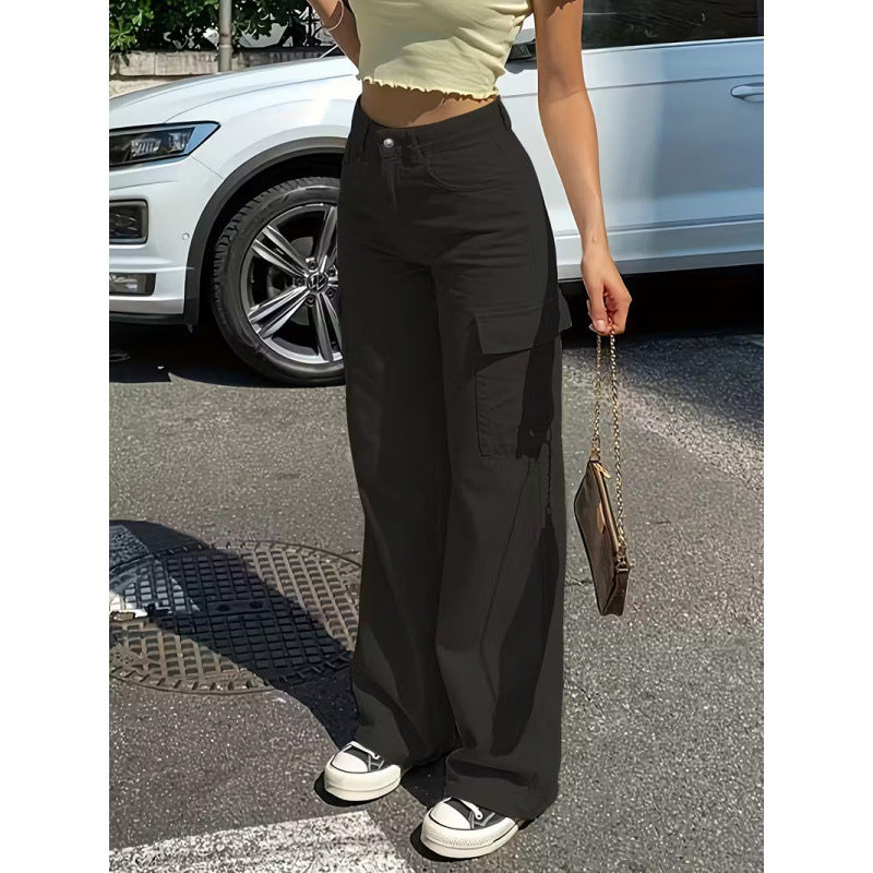 Women's High Waist Wide Leg Cargo Pants
