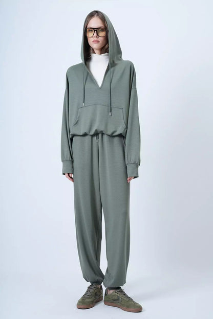 Women's Oversized Hoodie Wide Leg Sweatpants Set