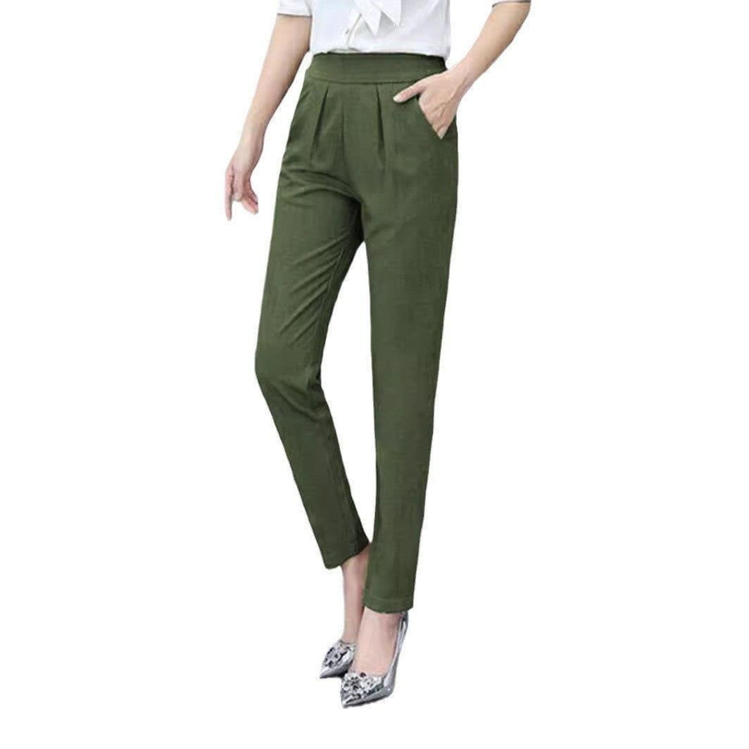 Women's Slim Fit Ankle Length Dress Pants with Pockets
