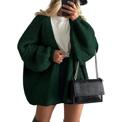 Women's Oversized Chunky Knit Open Front Cardigan Sweater