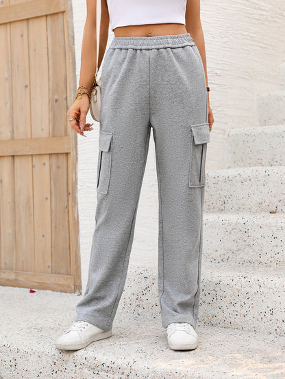 Women's High-Waisted Cargo Joggers – Loose Fit, Multi-Pocket Pants