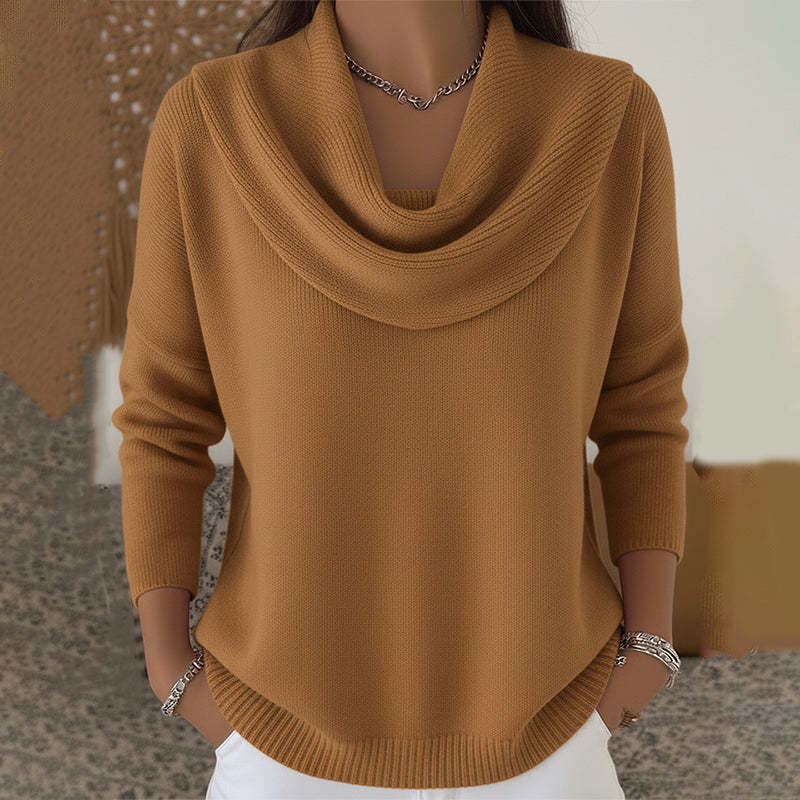 Women's Oversized Cowl Neck Knit Pullover Sweater