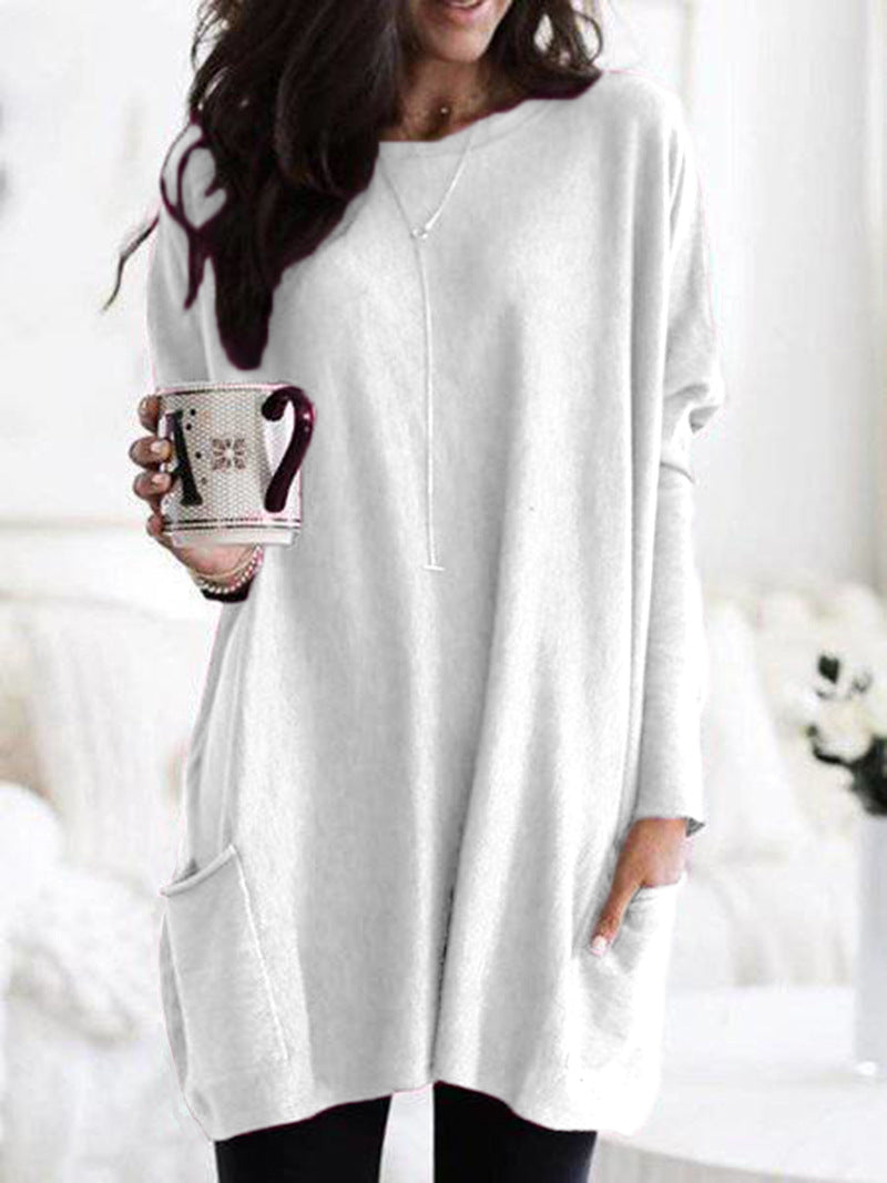 Women's Oversized Long Sleeve Pocket Tunic S-5XL