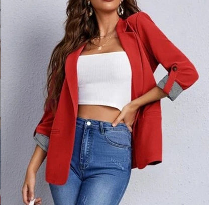 Tailored Blazer Jacket Long Sleeve Open Front Suit Coat