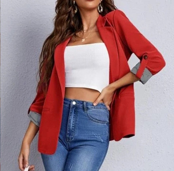 Tailored Blazer Jacket Long Sleeve Open Front Suit Coat