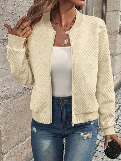 Women's Quilted Zip Up Bomber Jacket Casual