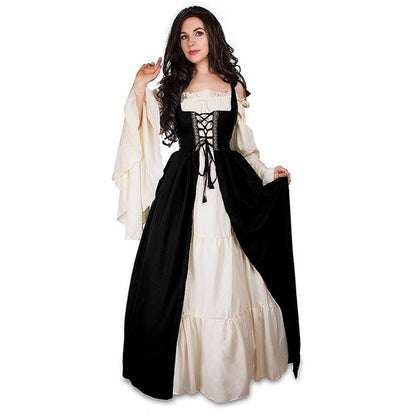 Renaissance Medieval Corset Dress Women Halloween Costume