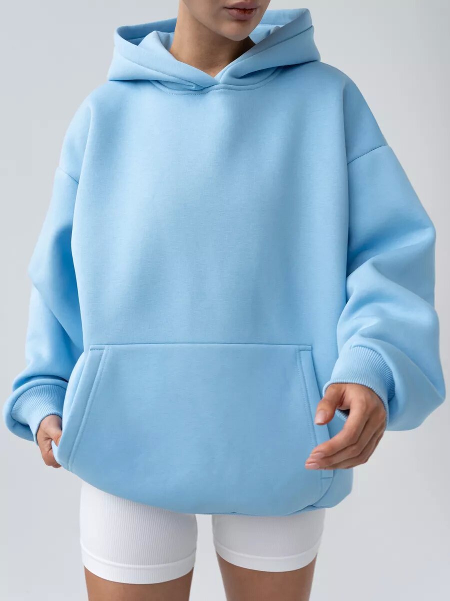 Women's Oversized Hoodie Solid Streetwear Sweatshirt