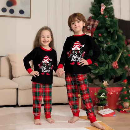 Snowflake Red and Green Plaid Parent-child Printed Christmas Set