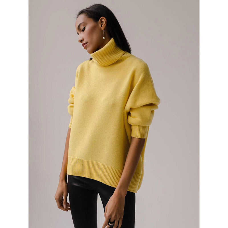 Women's Chunky Turtleneck Sweater Cozy Knit Pullover