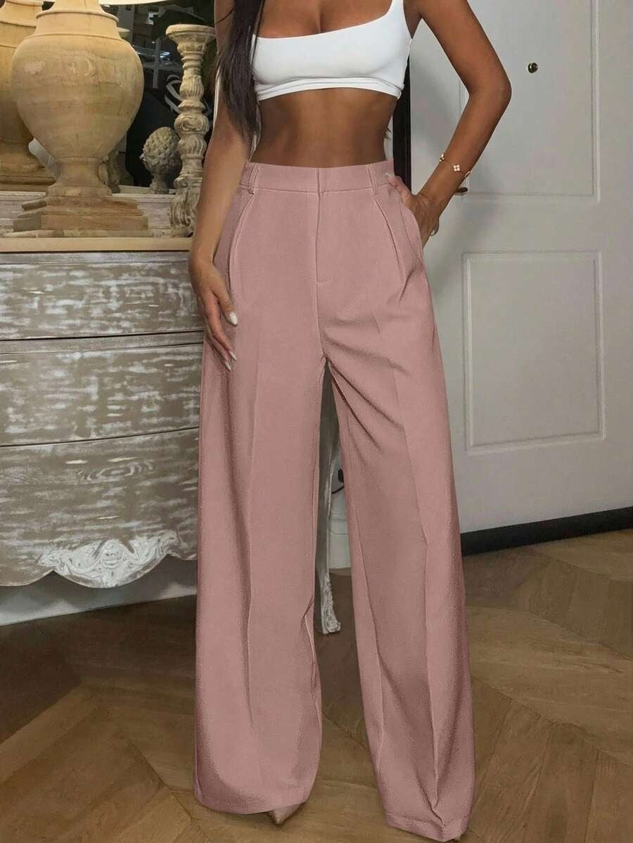 High Waisted Wide Leg Dress Pants Casual Work Trousers