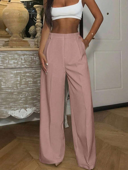 High Waisted Wide Leg Dress Pants Casual Work Trousers