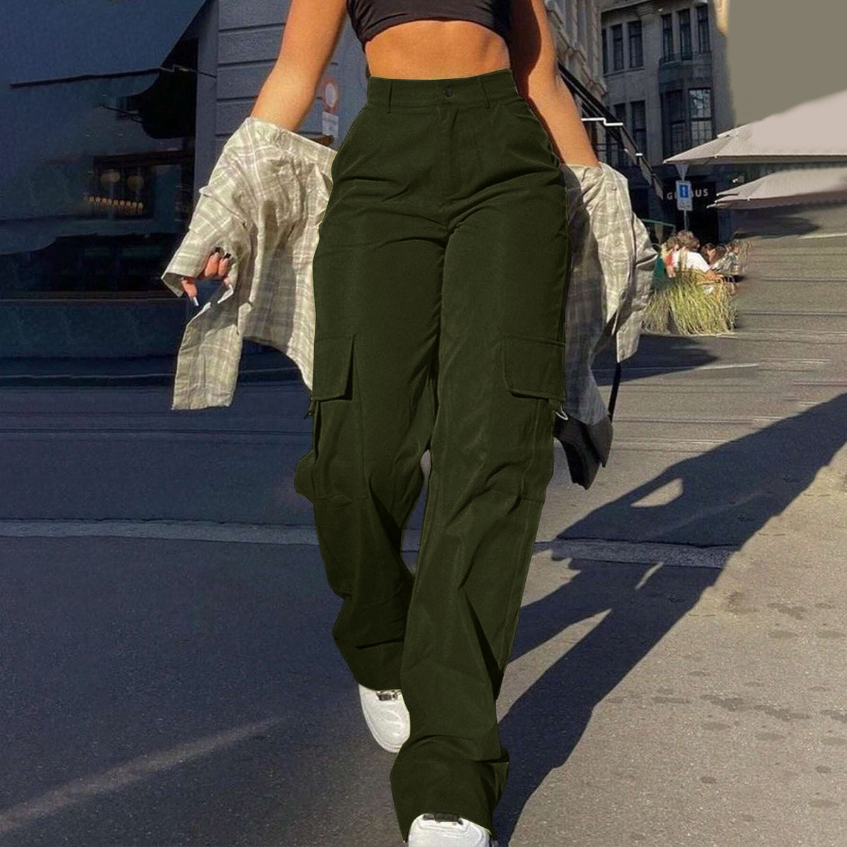 Women's Baggy Cargo Pants High Waisted Y2K Streetwear