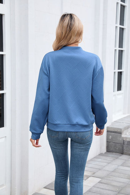 Women's Casual Zip Up Sweatshirt Jacket Long Sleeve Quilted